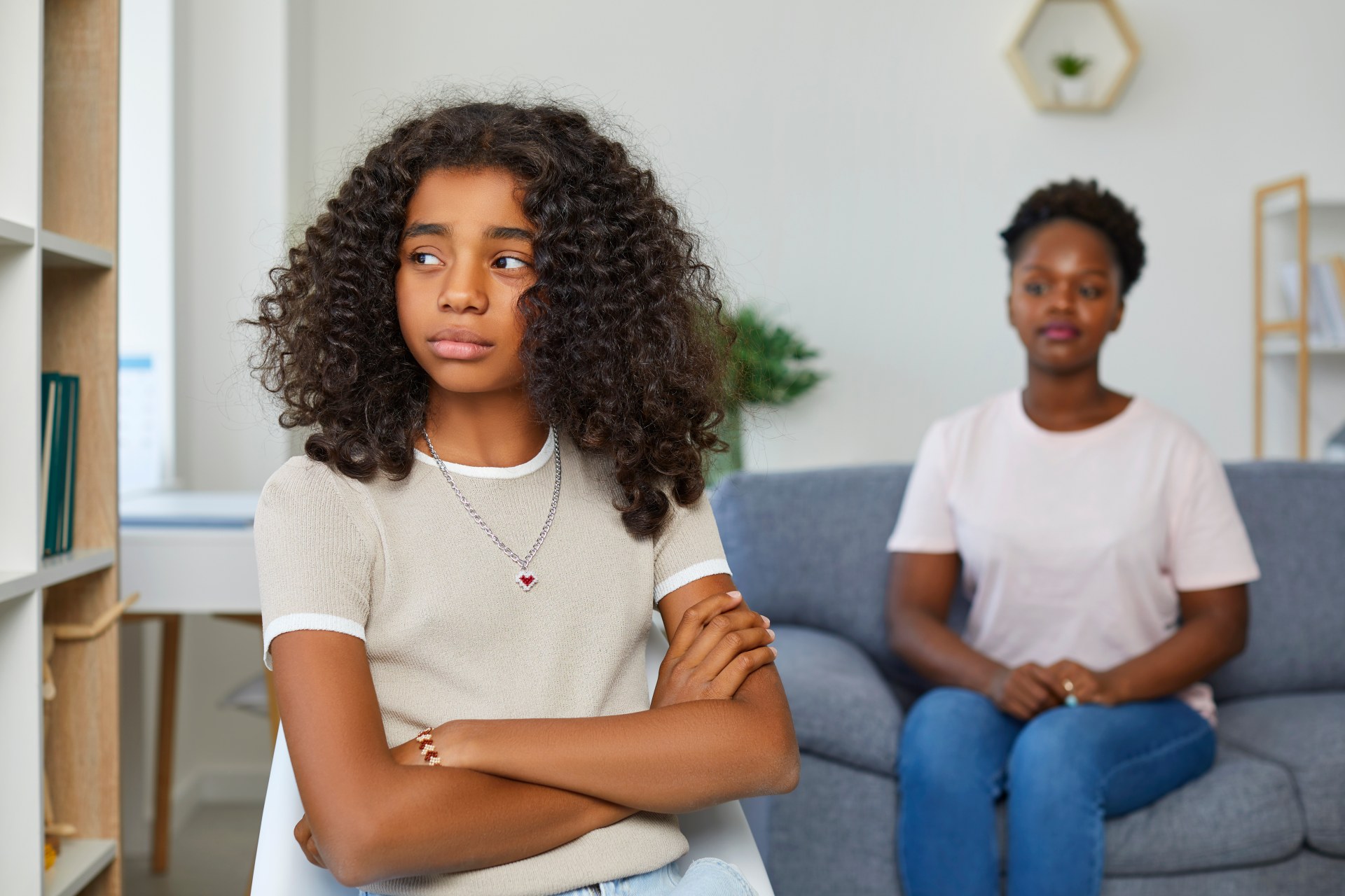 upset daughter not getting along with stepdad