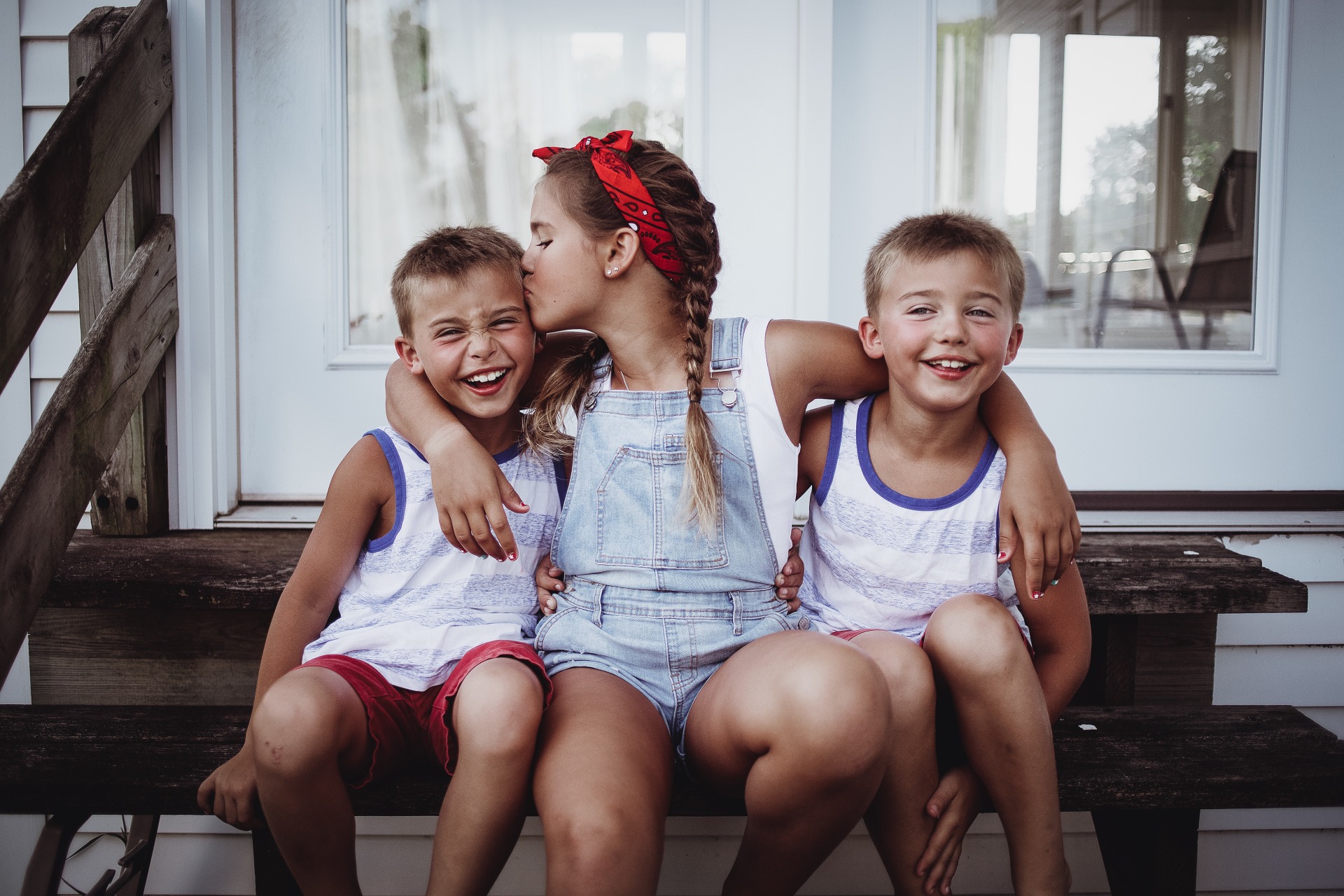 siblings sitting together