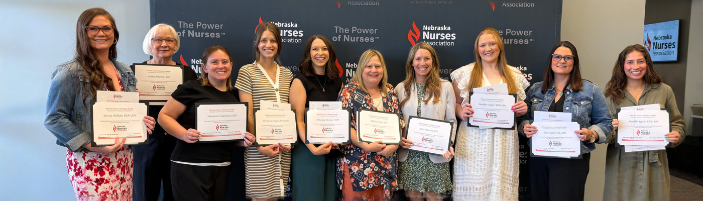 Nebraska Nurses Association: Jessica Killian,Mary Hayner, RN,Shannon Summers,Brittany Hogan, RN,Miranda Zimmer, RN,Tiffany Floro,Desi Hanson,Maddie Sueper,Sheri Glorvick,Maddie Egan,Meleia Oestmann,Laura Champion