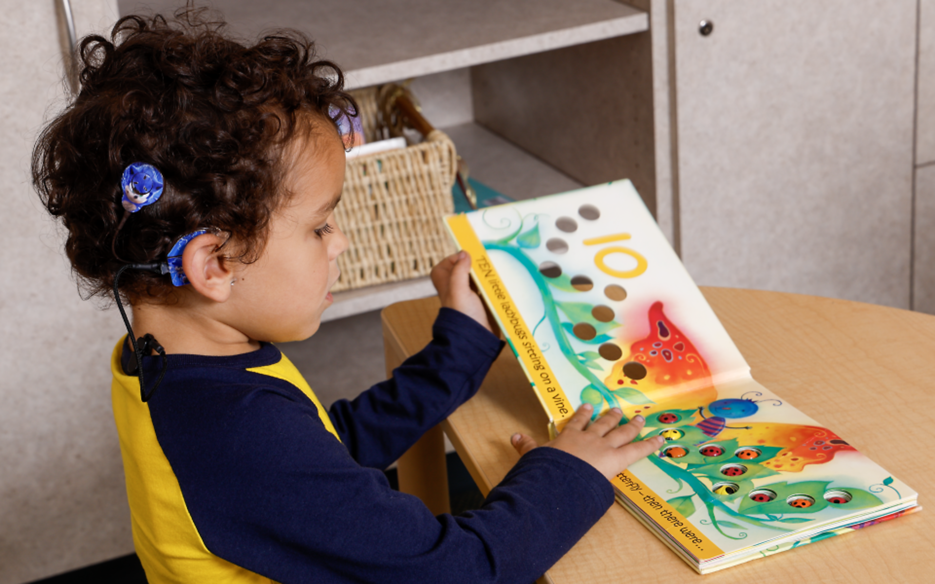 Child reading a book