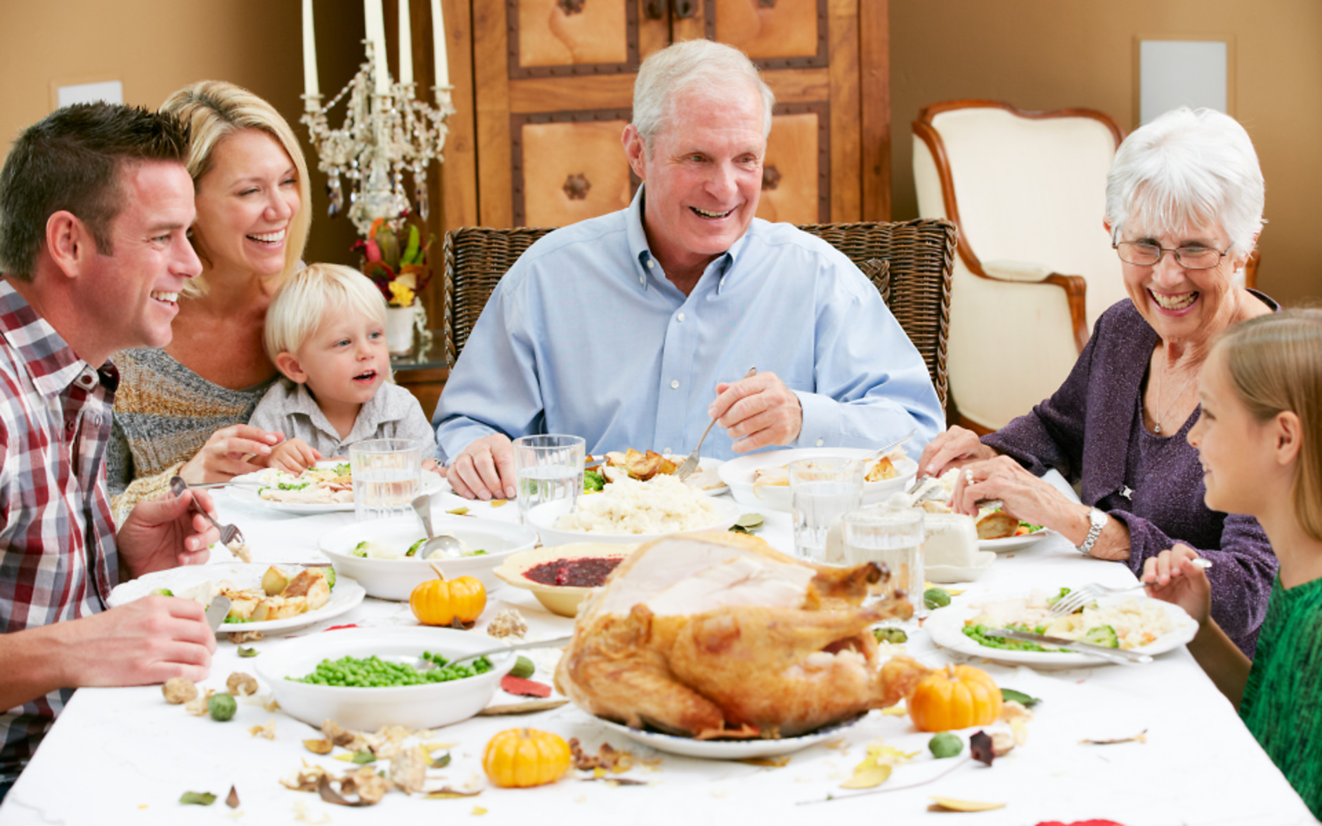 generational family having dinner