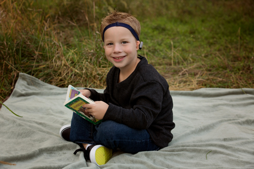Softband holds boy&rsquo;s bone conduction hearing aid in place