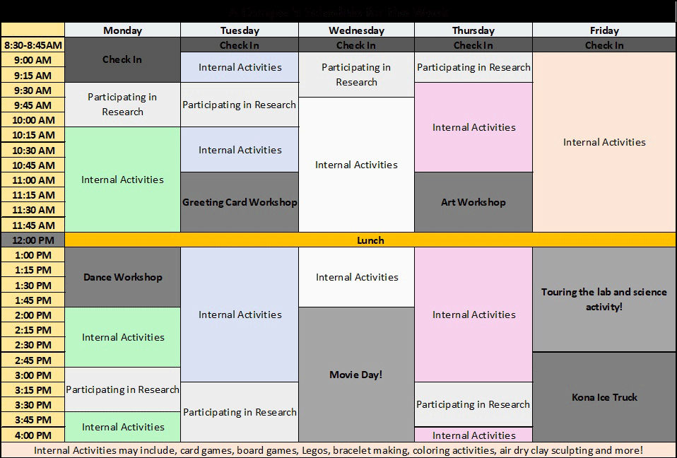camp schedule